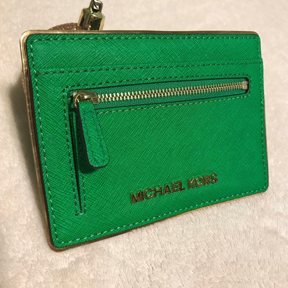 Michael Kors Green ID Travel Wallet